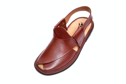 Brown sandal on a white background