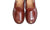 Pair of brown leather shoes on a white background