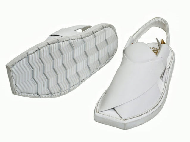 White shoe with a textured cover on a white background